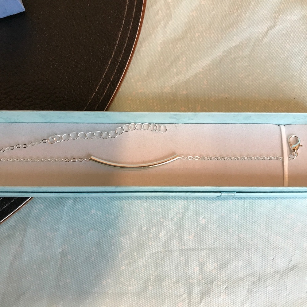 Silver bar anklet